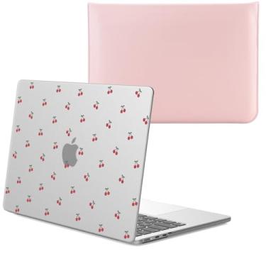 Imagem de AdorableWhimsy Capa fofa cereja compatível com MacBook Pro de 13 polegadas (A1706/A1708/A1989/A2159/A2338/A2251/A2289) Capa rígida fosca transparente e capa para laptop feminina para MacBook Pro de