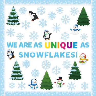 Imagem de Juego de Tablero de Anuncios Invernal BkeeCten 126 pcs Copos de Nieve 