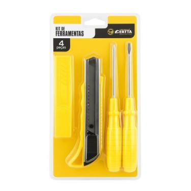 Imagem de Kit 4 Peças 1 Fenda, 1 Philips + Estilete Profisional+Lâmina - Certta