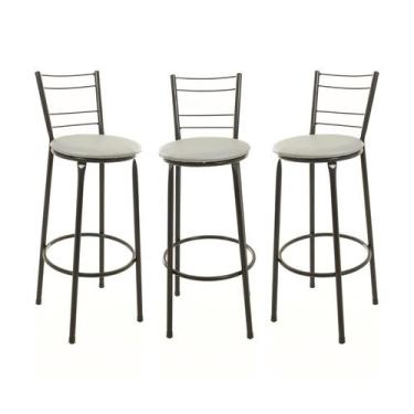 Imagem de Kit 3 Banquetas Banco Alto Balcão Cozinha Área Gourmet 4 Arames - ESPA