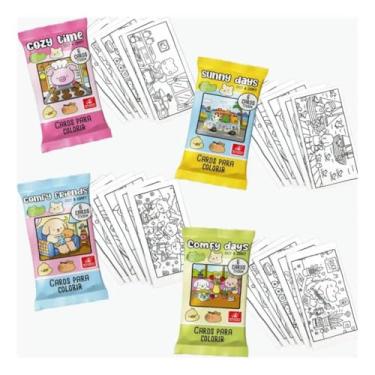 Imagem de Kit 24 Cards Brincadeira para Colorir Cozy Comfy Criança Divertido