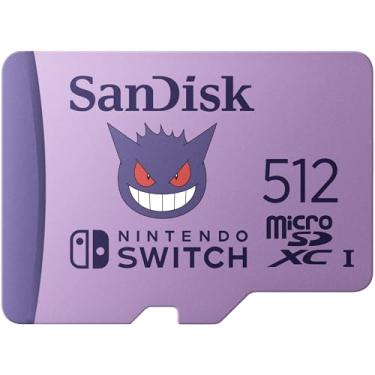 Imagem de SanDisk Cartão microSD Pokémon Gengar para Nintendo Switch de 512 GB (até 100 MB/s de velocidade de leitura, até 90 MB/s, velocidade de gravação, 4K UHD, V30, U3)