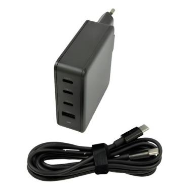 Imagem de Carregador Turbo Gan Usb 3x Tipo-c 100w - YooY.Air, Preto