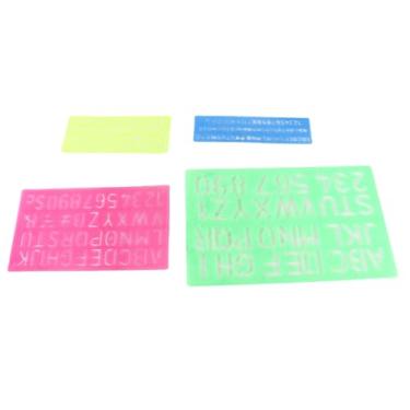 Imagem de Estêncis de letras, Plástico PP Letras de A a Z Números de 0 a 9 Conjunto de estêncil de letras Design translúcido Fácil de manter Régua de estêncil para alfabeto de números