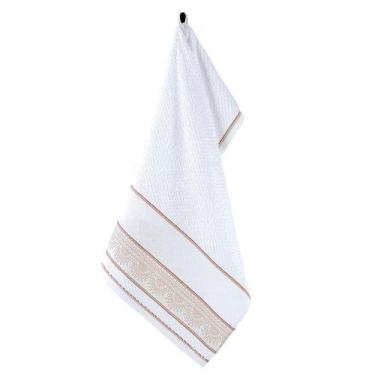 Imagem de Pano de Copa Felpudo Jacquard Vigo II Liso para Bordar Barrado Renda -