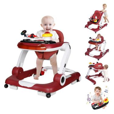 Imagem de Andador Kinder King com Música e Luzes, 5 em 1, Cadeira de Atividades, Altura e Assento...