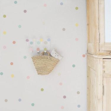 Imagem de Adesivo de Parede Infantil Bolinhas em Tons Pastéis - 200 Mini Bolinha