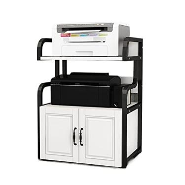 Imagem de SUNESA Suporte de impressão multicamadas prateleira de impressora de escritório prateleira prateleira copiadora lateral armazenamento armário de estilo europeu com rack de armazenamento de piso de