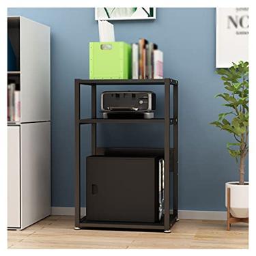 Imagem de Suporte de impressão removível para impressora escritório 3 camadas máquina de fax scanner prateleira de sala de estar suporte de mesa de cozinha rack de armazenamento (pés antiderrapantes) mesa de