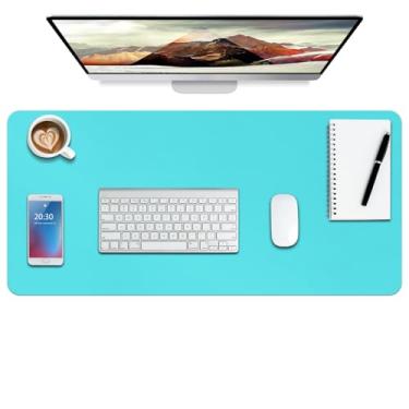 Imagem de Boutilon Protetor de mesa de couro, tapete de mouse antiderrapante, tapete de mesa para laptop, tapete de mouse de escritório, borrão de mesa de couro impermeável, bloco de escrita para escritório e