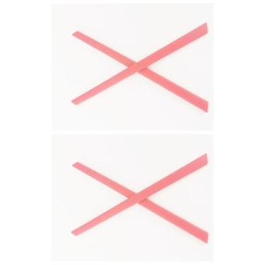 Imagem de NicelyFit 2 pares de meias de orelha compatíveis com armações de óculos de sol Oakley Glass OX3222 OX3232 OX3241 OX8097 OX8103, Vermelho, 78mm