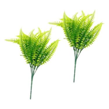 Imagem de Baoblaze 12 polegadas plantas de samambaia artificial verde material PP acessórios multiuso para decoração de prateleira realista leve com 7 galhos, 2 Peças