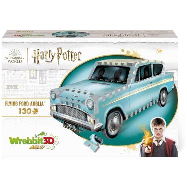 Imagem de Quebra Cabeças 3D Harry Potter Flying Ford Anglia para Crianças e Adultos, 130 Peças, WREBBIT 3D W3D 0202, Marrom