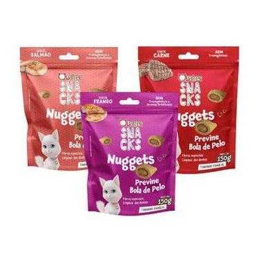 Imagem de kIT Petisco Snack Quatree Gatos Nuggets Bola de Pelo 150 gr, Mix