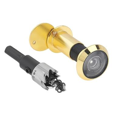 Imagem de HOJLKLD Olho mágico do visualizador de porta, orifício de espião de latão sólido de 200 graus com broca de 16 mm para portas de 1-1/5.1 cm a 2-3/20.3 cm, tubo de 5/8 polegadas de diâmetro para porta