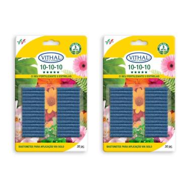 Imagem de Kit Fertilizante Bastonetes Pronto Uso 10-10-10  30 Unidades