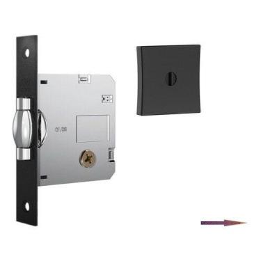 Imagem de Fechadura Stam Trinco Rolete Tetra Porta madeira Pivotante 1005 Black 