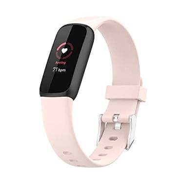 Imagem de Hoopyeecase pulseira de relógio Compatível com Fitbit Luxe Bands ，Suave Silicone Esporte À prova d'água Quick Release Respirável Substituição Pulseiras de relógio Acessórios para mulheres homens