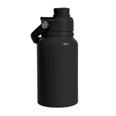 Imagem de Garrafa Térmica Inox 350ml com Alça Ergonômica e Tampa Antivazamento | Parede Dupla e Isolamento a Vácuo (Preto)