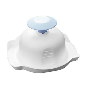 Imagem de Suporte de segurança alimentar azul para bandolim ou ralador, protetores anticorte de dedo para fatiador de mandolina, cortador de alimentos protetor de dedo