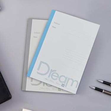 Imagem de Pacote com 2 cadernos de composição para material escolar de trabalho, cadernos de diário A5, pautados na faculdade, cadernos de composição portáteis para anotações, cola, 30 folhas 14 x 21 cm, cinza