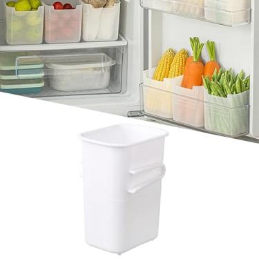 Imagem de Caixa organizadora de geladeira de plástico transparente, caixa de armazenamento de porta lateral para organização de geladeira, recipiente de alimentos frescos para legumes, frutas, lanches