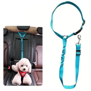 Imagem de Peitoral 2 em 1 para cães, cinto ajustável e escalável para cães e gatos, azul claro