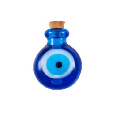 Imagem de 1 pingente feito à mão olho turco lampwork 30 mm vidro sortudo olho turco frasco de perfume pingentes para colar faça você mesmo, joias, frasco de óleo essencial, azul céu profundo