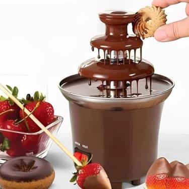 Imagem de Mini Máquina Cascata de Chocolate Fondue Elétrica 500g Portátil – Para Festas, Casamentos e Eventos | Fonte de Chocolate Doméstica 110V ou 220V | Ideal para Frutas, Doces e Queijos