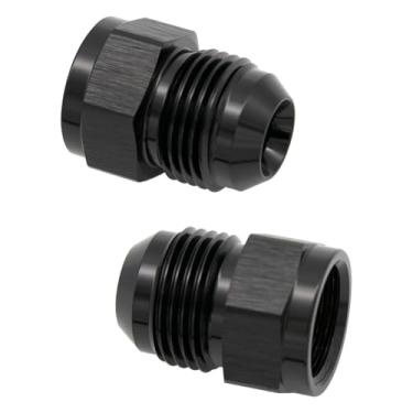 Imagem de KRD PERFORMANCE Expansor fêmea para macho 8AN para 10AN adaptador expansor alumínio JIC AN8 fêmea para macho AN10 flare, rosca, mangueira, expansão, acessórios, preto, pacote com 2