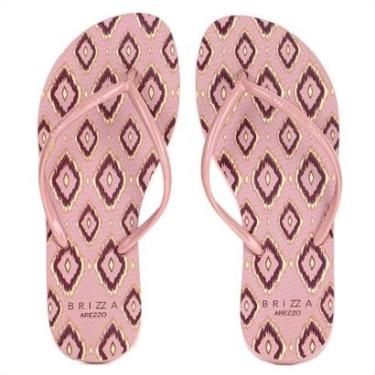 Imagem de Chinelo Brizza Arezzo Tira Slim Ikat Rosa - Feminino-Feminino