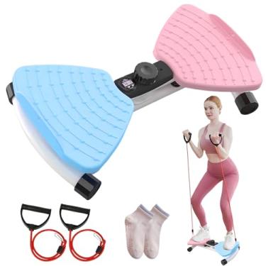 Imagem de Máquina de torção de cintura com visor LCD, placa de torção abdominal com capacidade de 150 kg, torção de cintura para treino de abdômen, braços, quadris e pernas, inclui faixas de resistência e meias