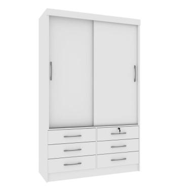 Imagem de Guarda Roupa 2 Portas 6 Gavetas Chicago Tcil Móveis branco