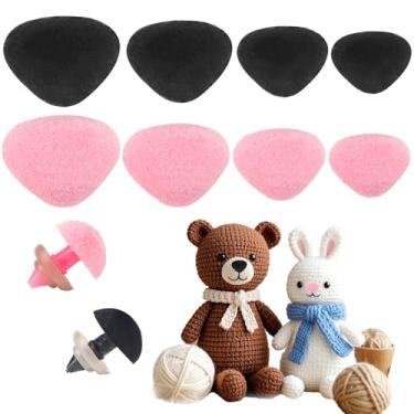 Imagem de 32 peças de nariz de segurança para amigurumi, narizes de plástico de boneca para crochê, animais flocados, nariz de urso com arruelas, artesanato de fantoches, acessórios de brinquedo de pelúcia