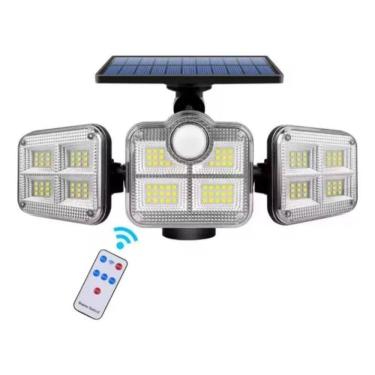 Imagem de 2X Holofote Led Solar Light Recarregavel 3 Cabeças 120 Leds