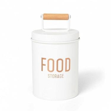 Imagem de Porta Condimentos De Metal Com Puxador De Madeira - Branco