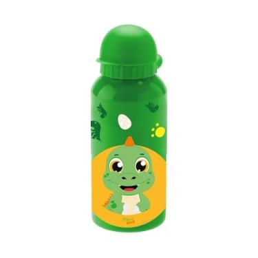 Imagem de Garrafa Infantil de Dinossauro, Inox, Verde, 400ml, com Bico, Design Divertido para Crianças (VERDE)