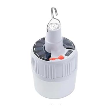 Imagem de Luminária de Emergência Solar Recarregável 6w Lampada em Led de à Prova D'água Alta Potência Duração Contínua Até 16,5h 5 Modos de Iluminação Carregamento USB, Branco Frio, 6000k