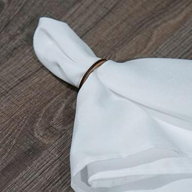 Imagem de Kit 10 Guardanapos De Tecido com bainha Liso Oxford Buffet Mesa Posta, Jantar, Casamento, Festa, Natal e Decoração – Guardanapo de Pano Diversas Cores (Branco)