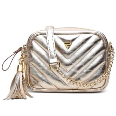 Imagem de Bolsa Feminina de Couro Legítimo Ronco Ferraro Jhully Modelo Premium (Ouro Light)