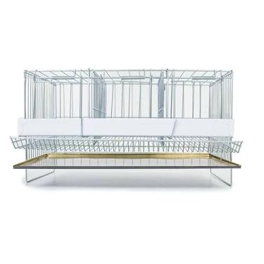 Imagem de Gaiola para Codorna Poedeira Japonesa Pequena Aves com Divisória Coxo Comedouro E Bebedouro