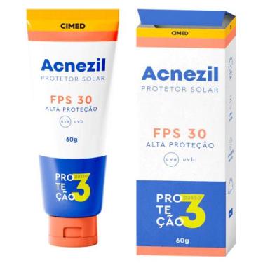 Imagem de Protetor Solar Facial Acnezil FPS30 Alta Proteção UVA UVB Controla Ole