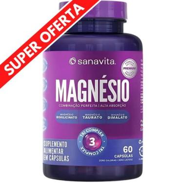 Imagem de Magnésio Sanavita Bisglicinato Taurato Tri Complex 60 Cápsulas Bem est