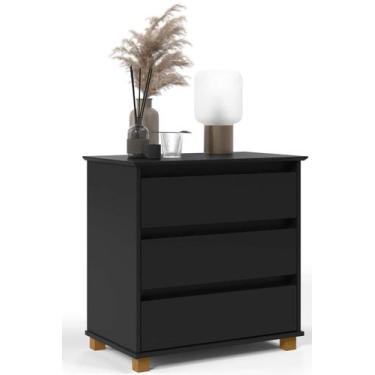 Imagem de Cômoda Gaveteiro Retrô 3 Gavetas Para Quarto Várias Cores - Beauty Móv