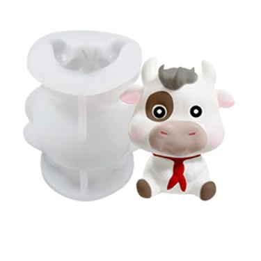 Imagem de Bandeja de cubo de gelo de vaca com tampa, molde para máquina de gelo foBeyondNicer Freezer com recipiente, para resfriar uísque, coquetéis, café, vinho, fácil liberação livre de BPA (1, grande)