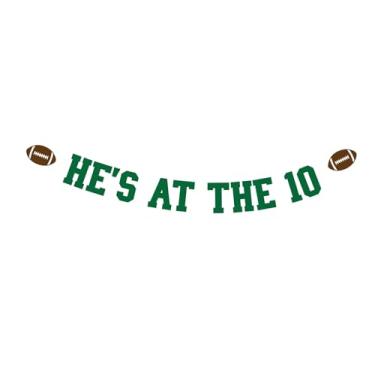 Imagem de Faixa He's At The 10, 10th Birthday, Festa de Aniversário de Futebol, Decorações de Futebol, Ideias para Meninos Décimo Tema