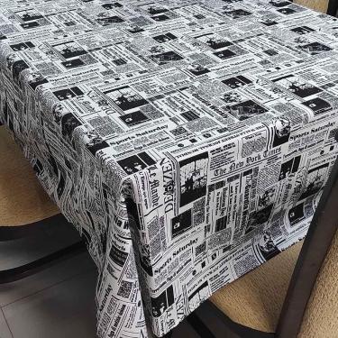 Imagem de Toalha De Mesa Térmica Impermeável 1,50M X 3,00M Para Mesa 8 A 10 Cadeiras - Jornal