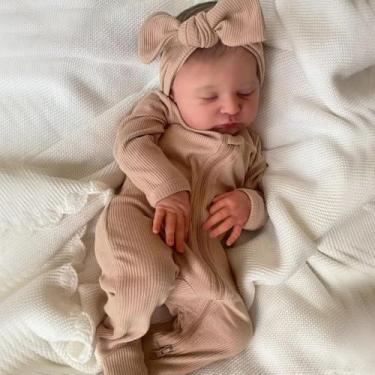 Imagem de Brastoy Boneca Menina Bebê Reborn Realista de Silicone Original 48cm Pode Tomar Banho