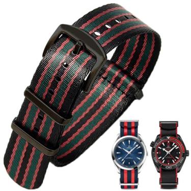Imagem de Aoeiwv Pulseira de relógio de nylon balístico militar de 20 mm, 22 mm, com fivela pesada, macia, durável, impermeável, pulseira de reposição de nylon premium para homens e mulheres