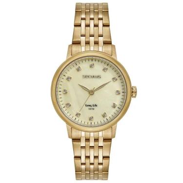 Imagem de Relógio Seculus Feminino Ref: 77331lpsvda1 Casual Aço Dourado
